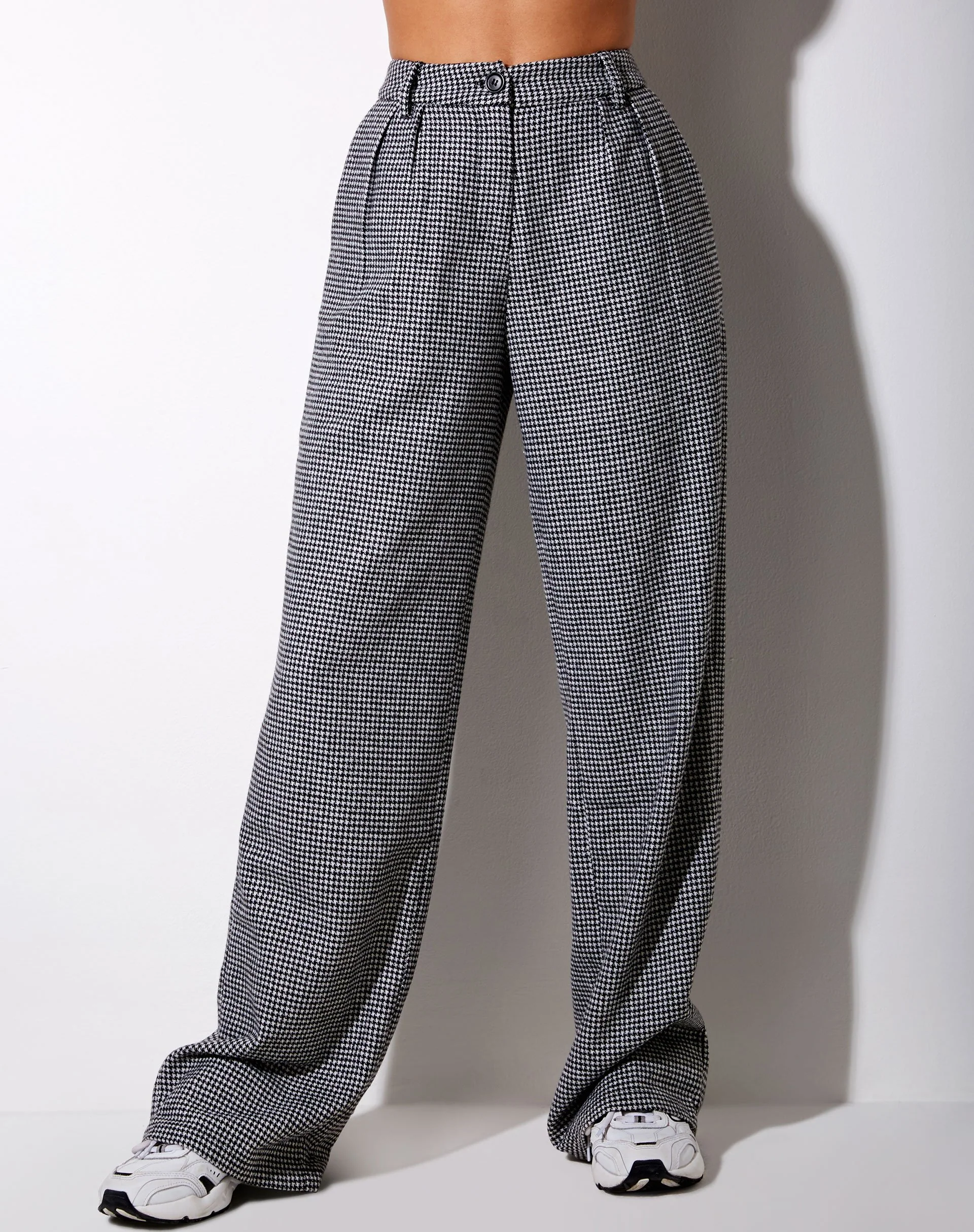 Natania Trouser in Dogtooth Black and White - Image 3