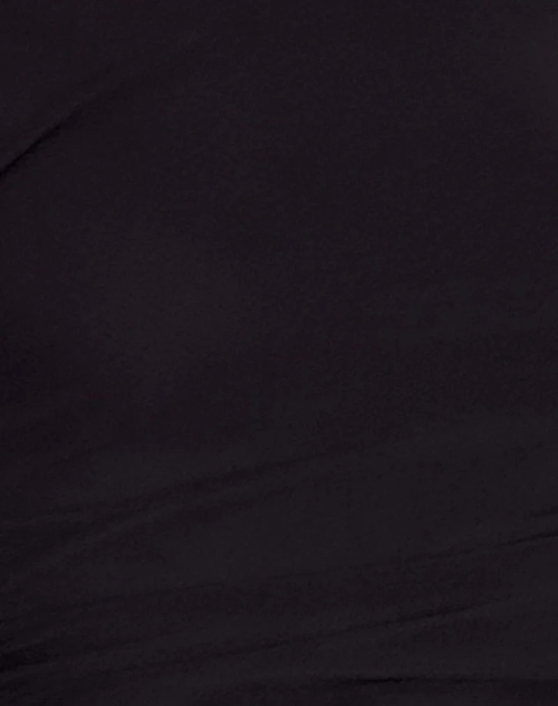 Nauri Long Sleeve Bardot Top in Mesh Black - Image 6