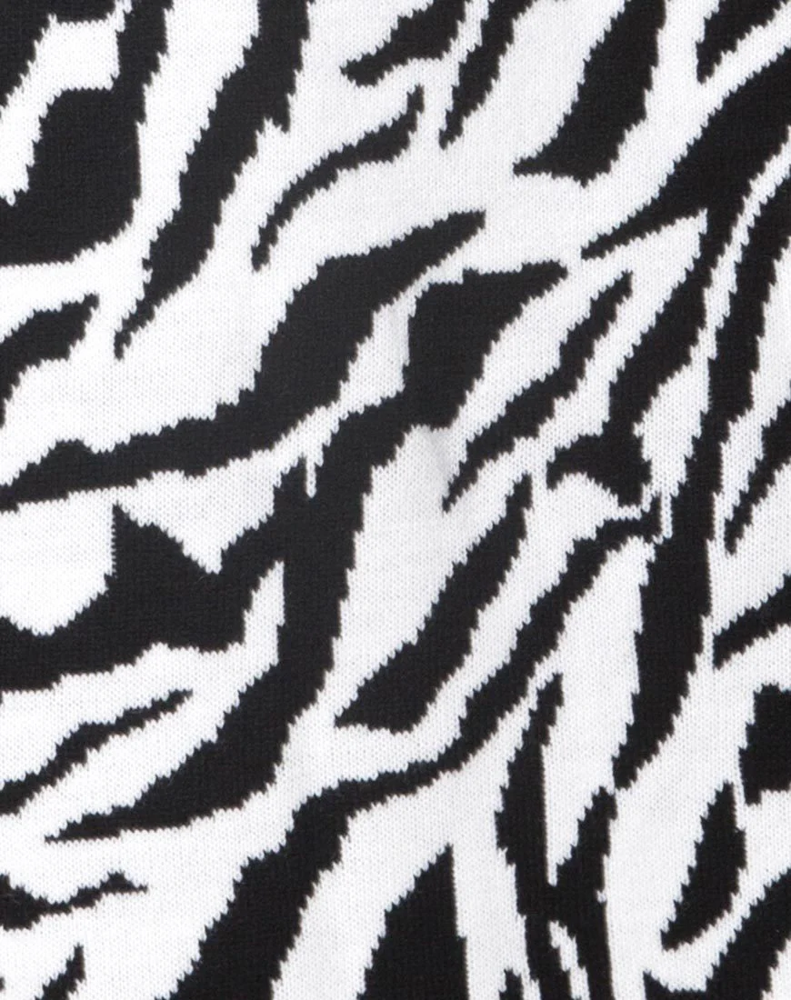Neivie Jumper Dress in Zebra B/W - Image 8