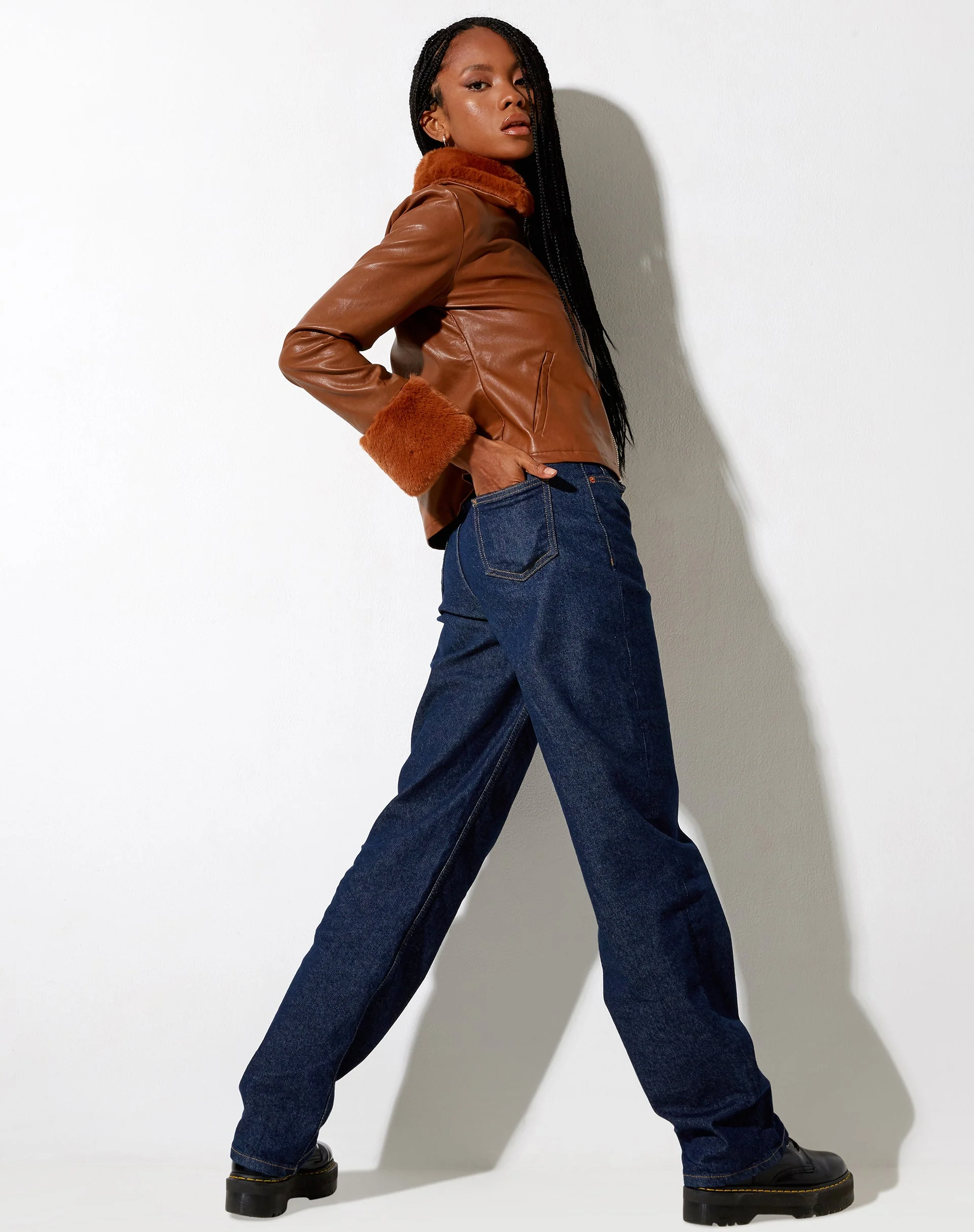 Neliya Jacket in Pu Brown - Image 4