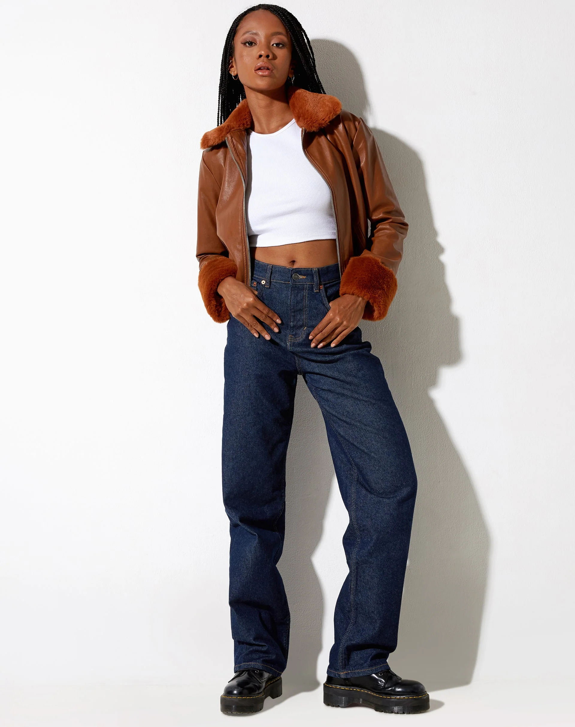 Neliya Jacket in Pu Brown - Image 5