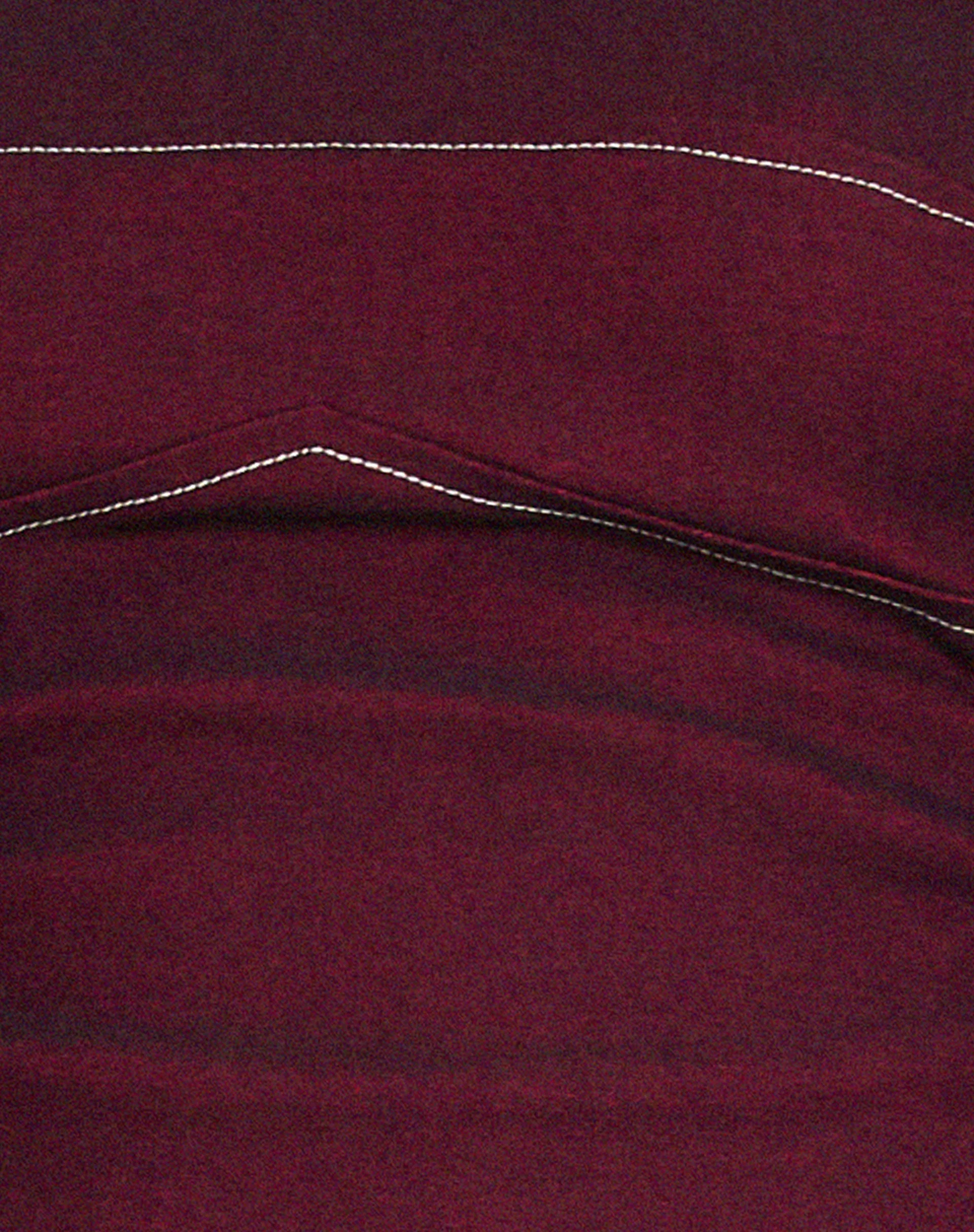 Nelly Cropped Corset Top in Burgundy with Ecru Stitch Detail - Image 8