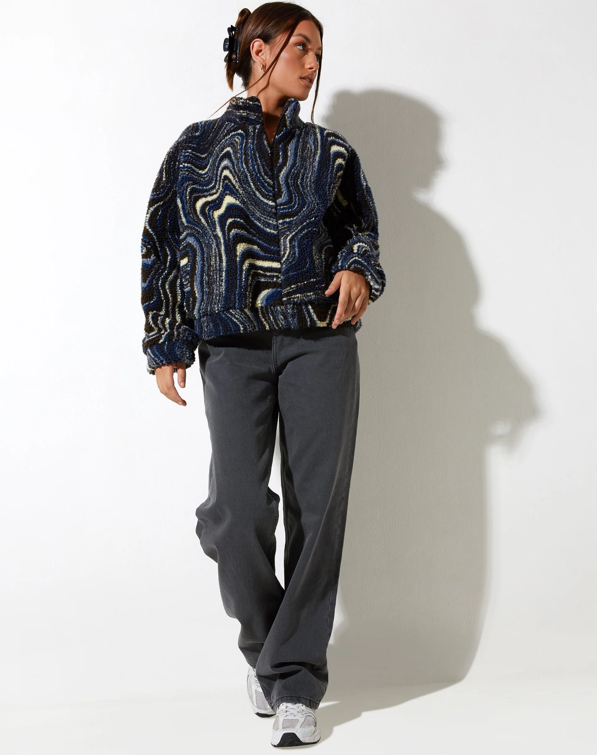 Nereo Jacket in Ripple Blue Black and Ivory - Image 5