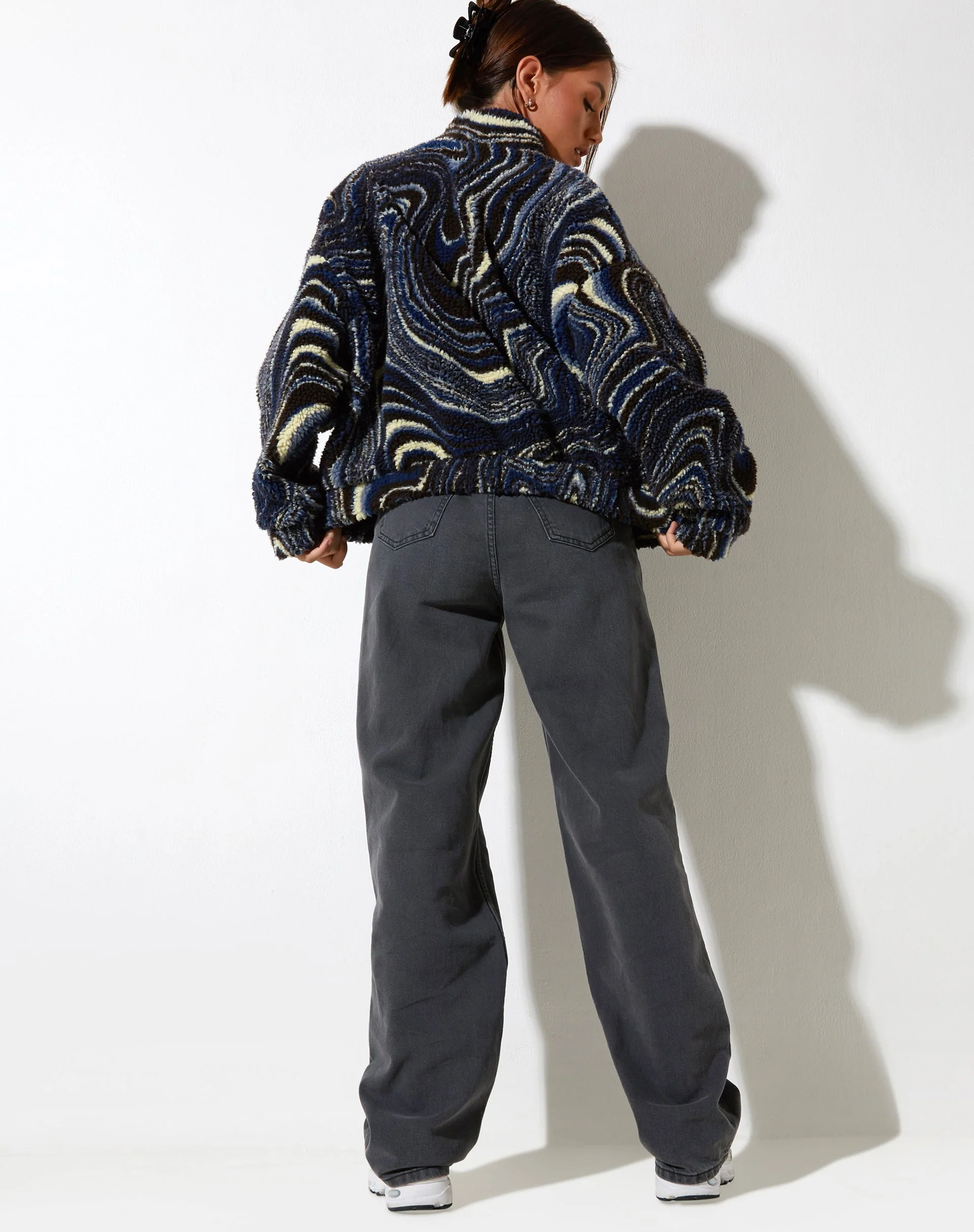 Nereo Jacket in Ripple Blue Black and Ivory - Image 7