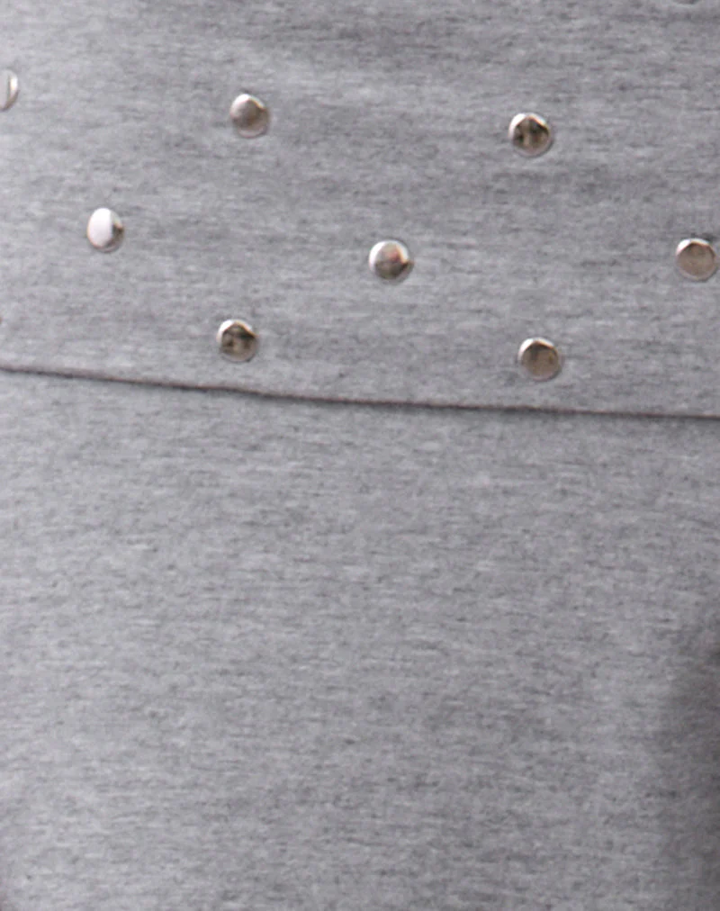 Nevivi Foldover Trouser in Studded Grey Marl - Image 5
