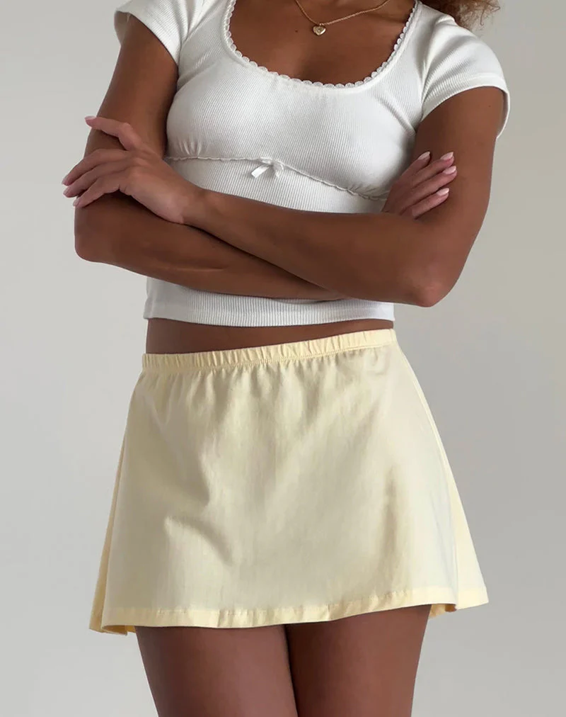 Nidya A-Line Mini Skirt in Buttermilk - Image 2