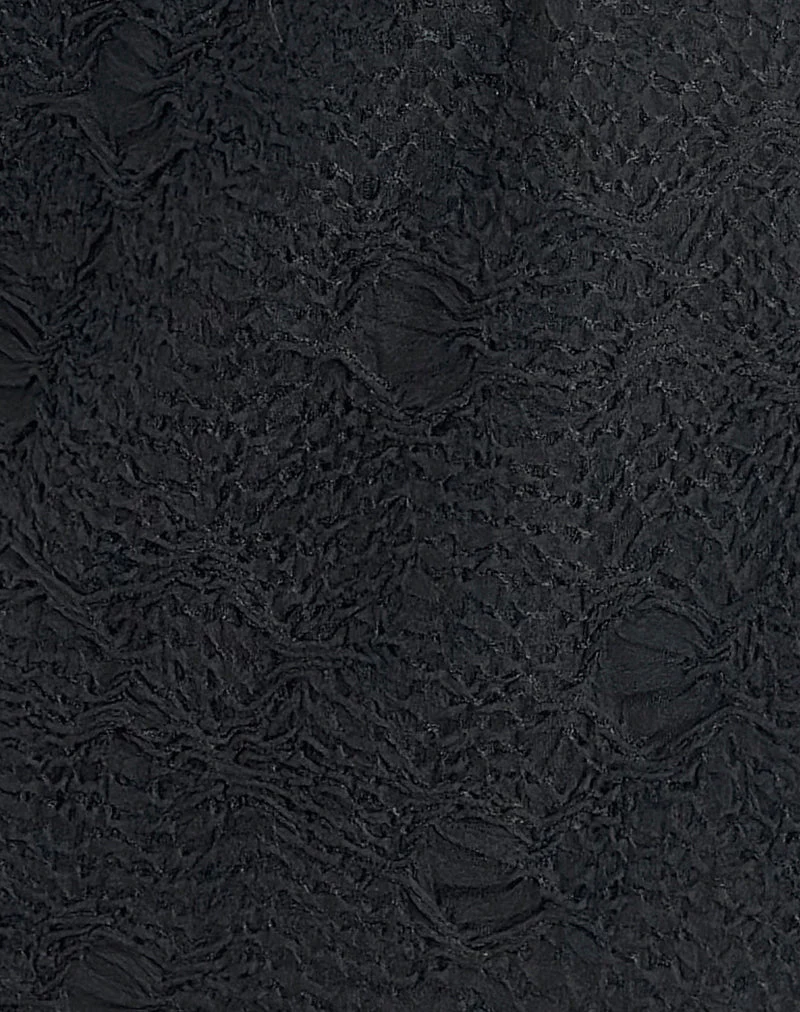 Nidya A-line Mini Skirt in Textured Mesh Black - Image 6