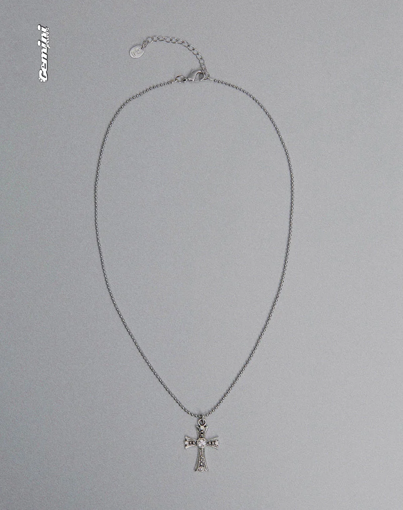 Niki Silver Cross Necklace by Gemini Jewels - Image 4