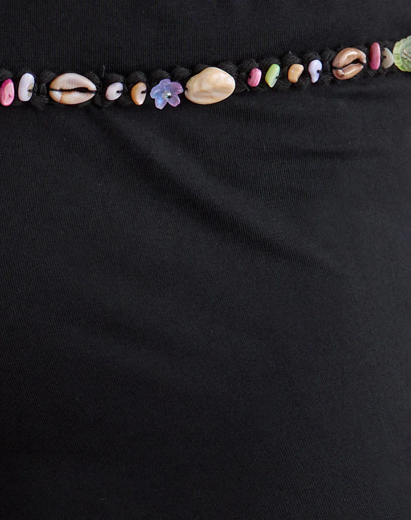 Nilo Micro Short with Shell Trim in Cupro Black - Image 6
