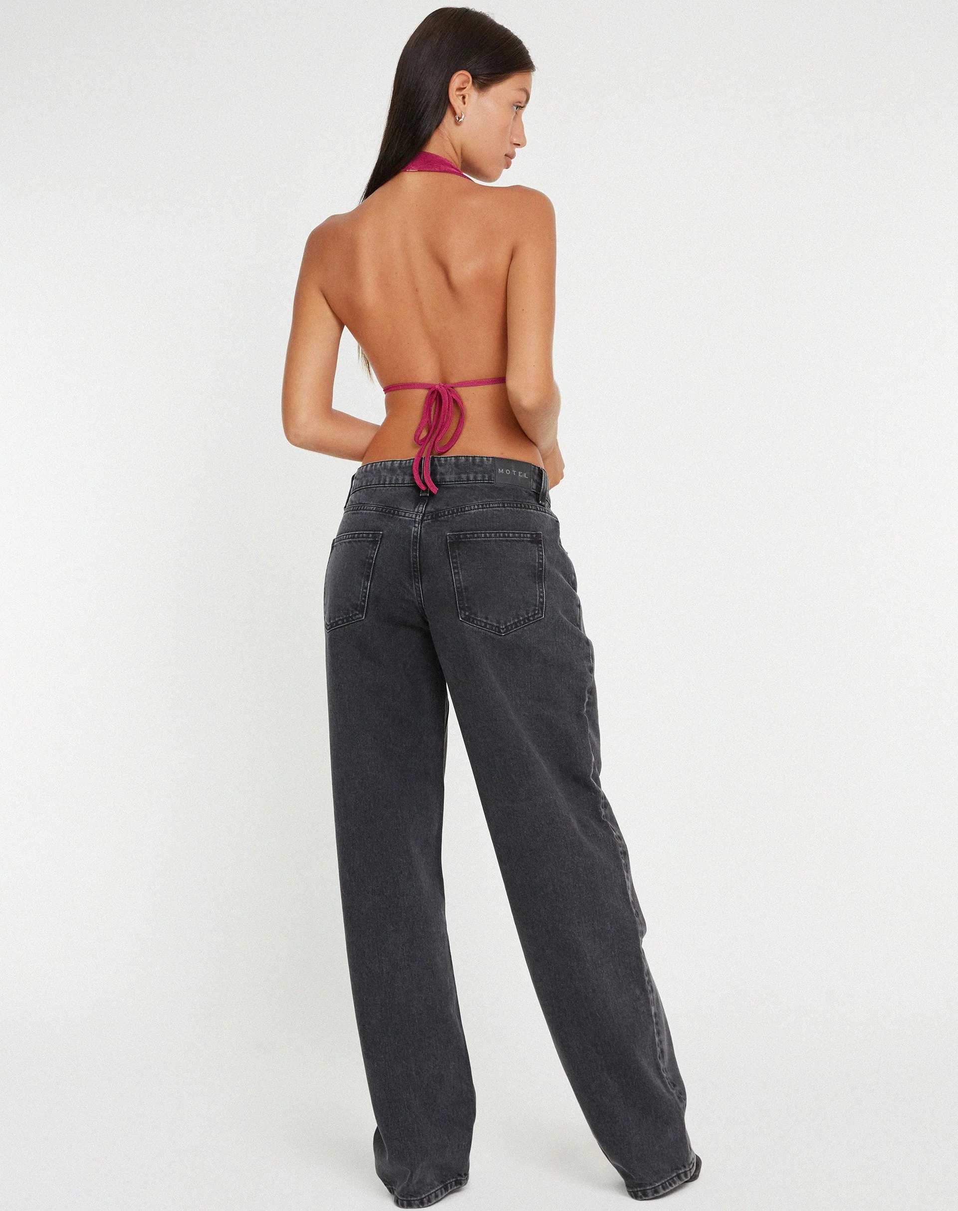 Nindita Halterneck Crop Top in Magenta Purple - Image 6