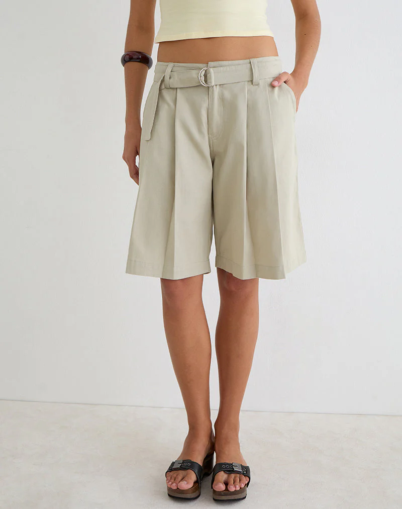 Niso Utility Short in Cotton Twill Latte - Image 2