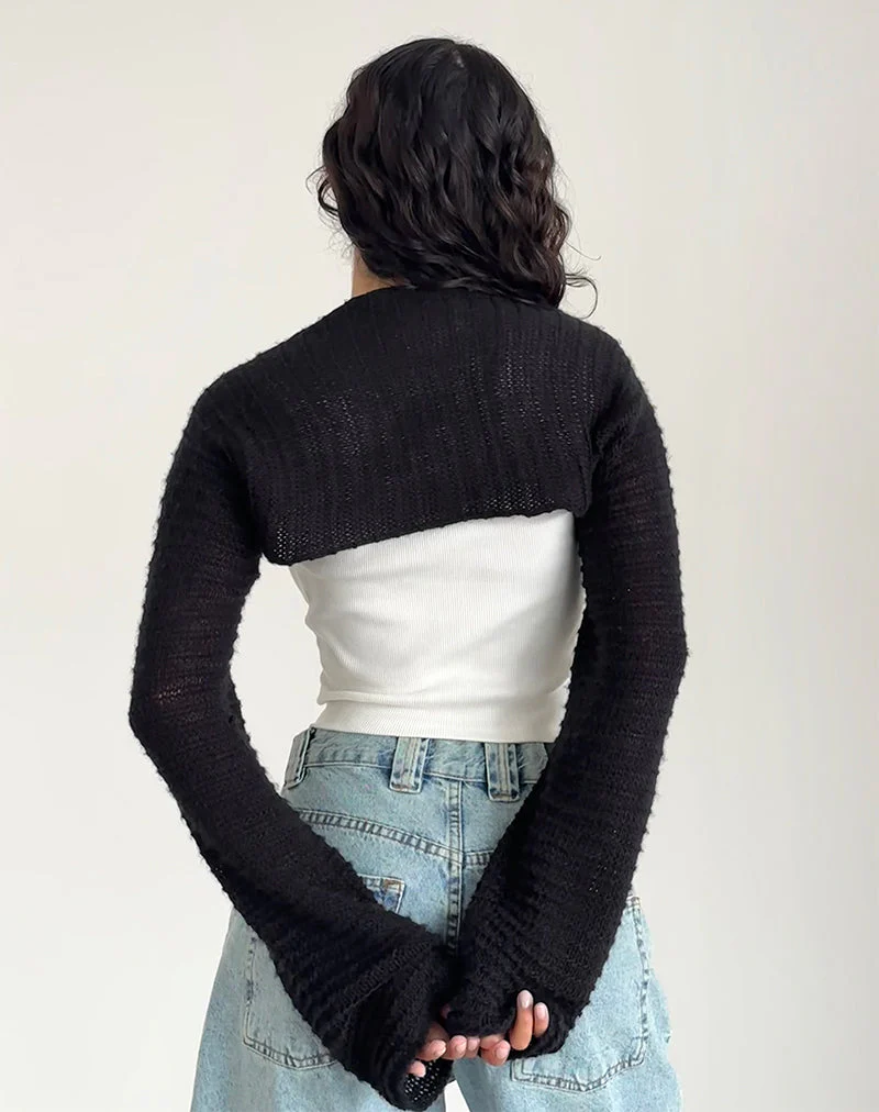 Nobila Shrug Top in Black - Image 4
