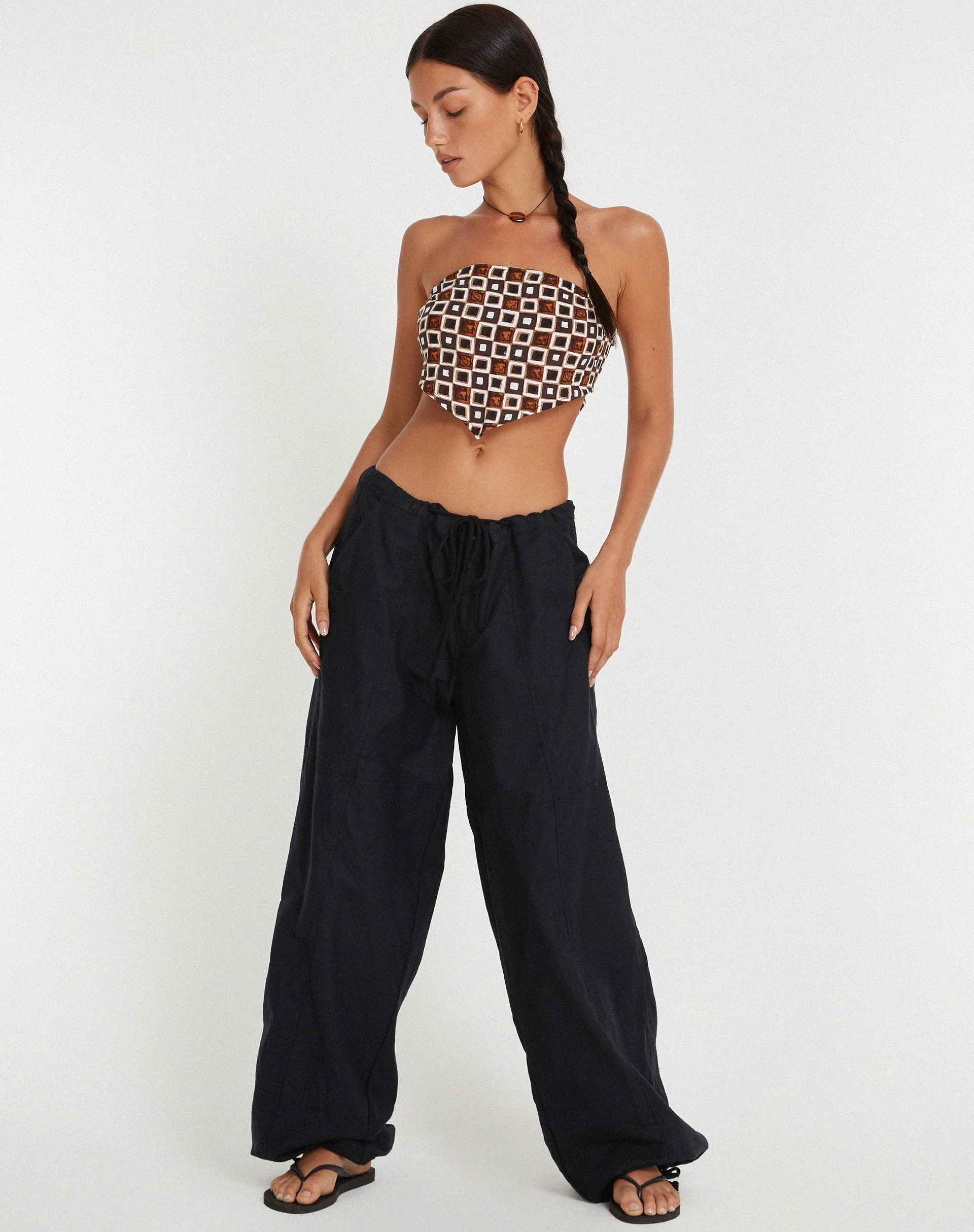 Nolda Crop Top on 90s Geo Brown - Image 4