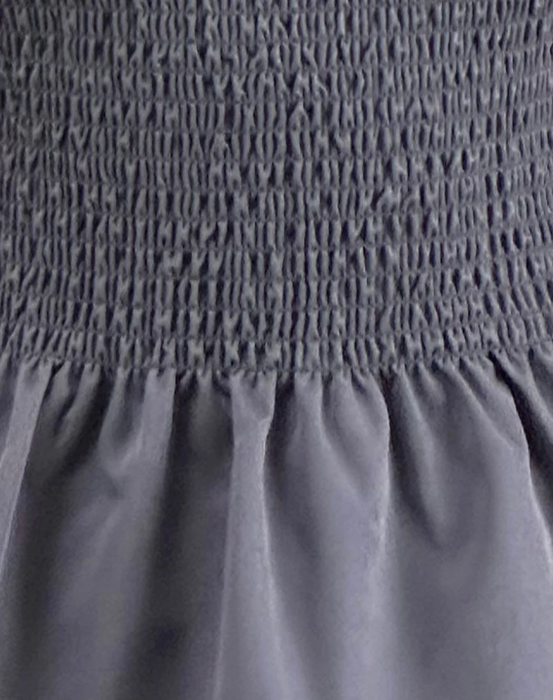 Notina Puff Sleeve Top in Shirred Grey - Image 6