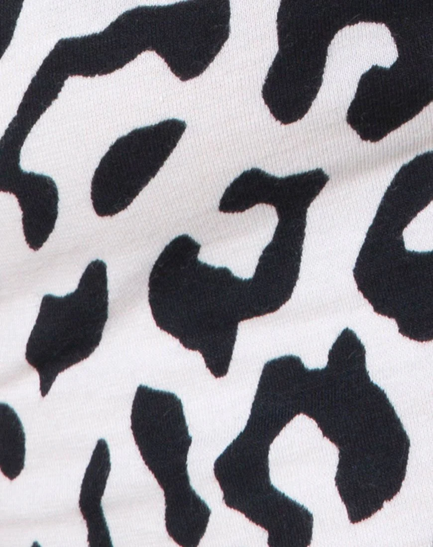 Nure Crop Top in Mono Animal Grey and White - Image 6