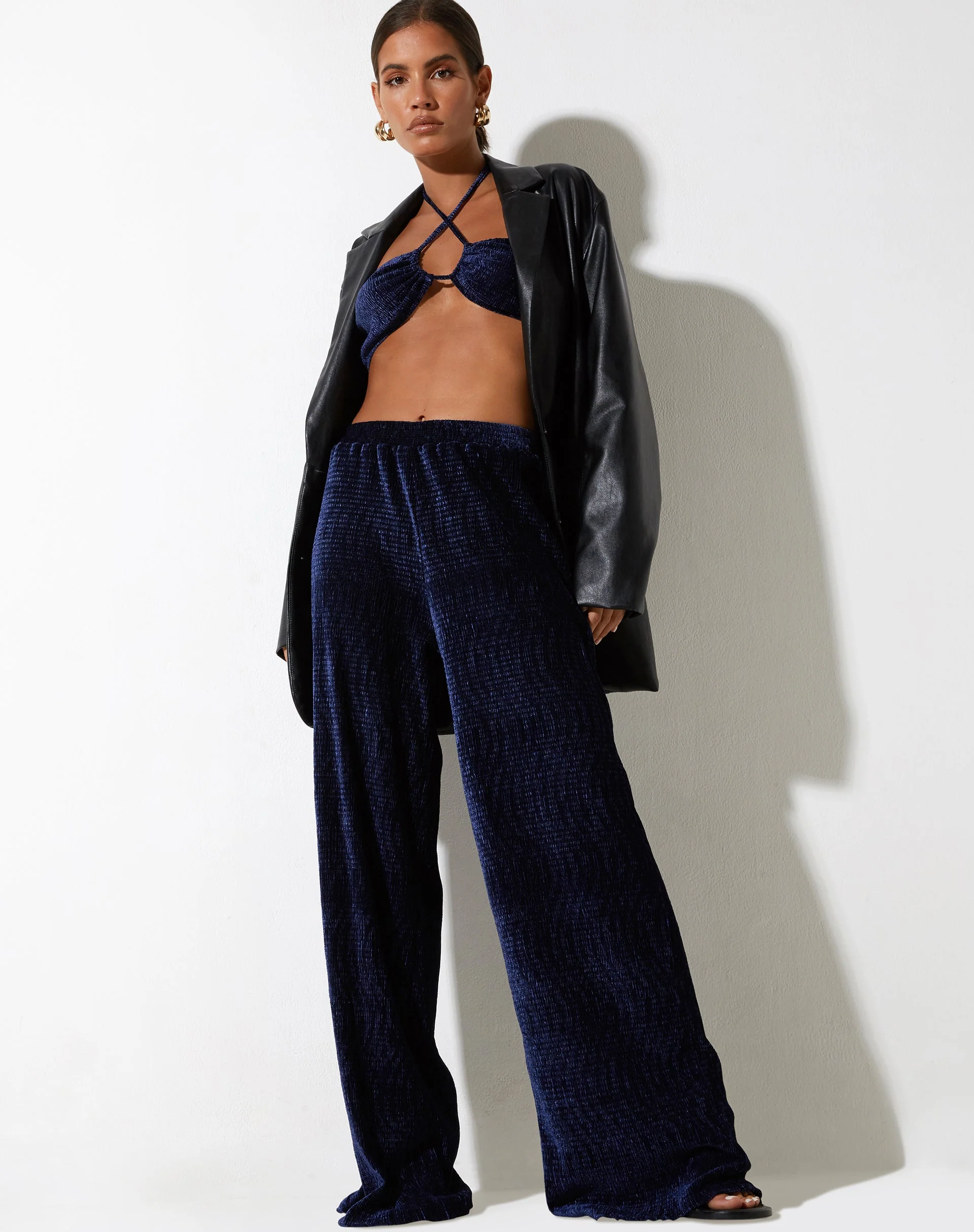 Obeli Trouser in Velvet Navy - Image 2