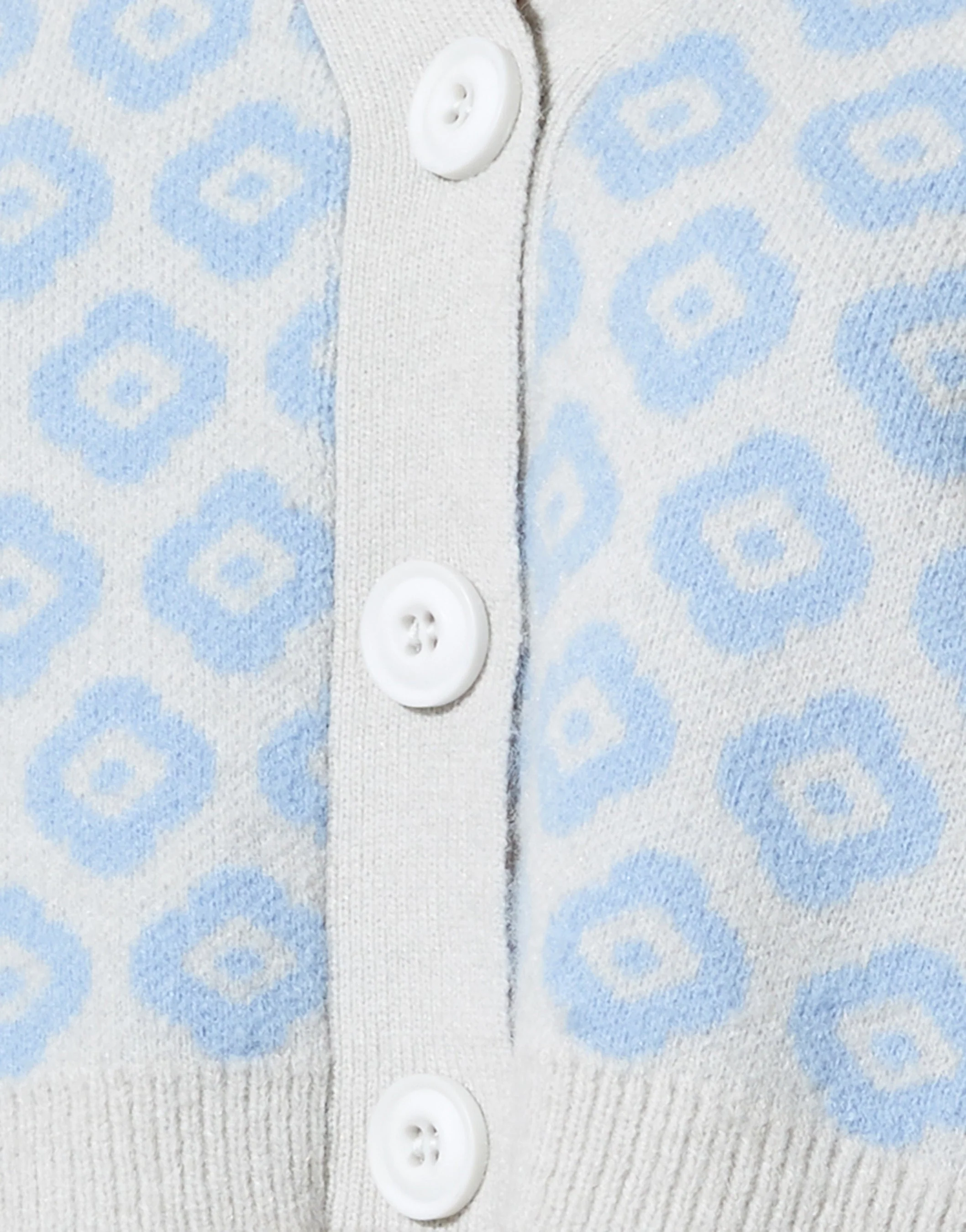 Olina Cropped Cardi in Knit Tonal Blue Daisy - Image 6
