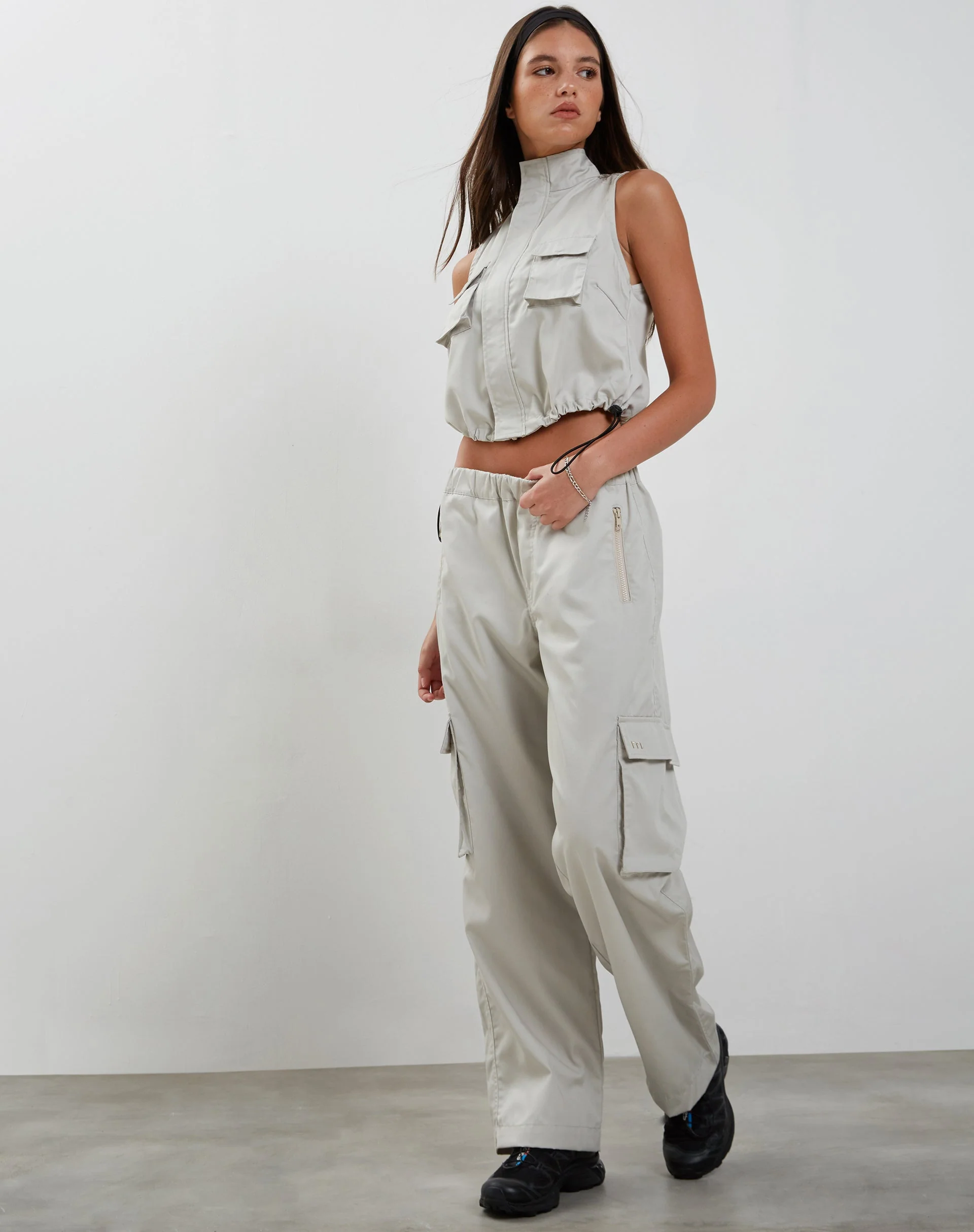 Oriells Cargo Trouser in Pearl Grey - Image 4