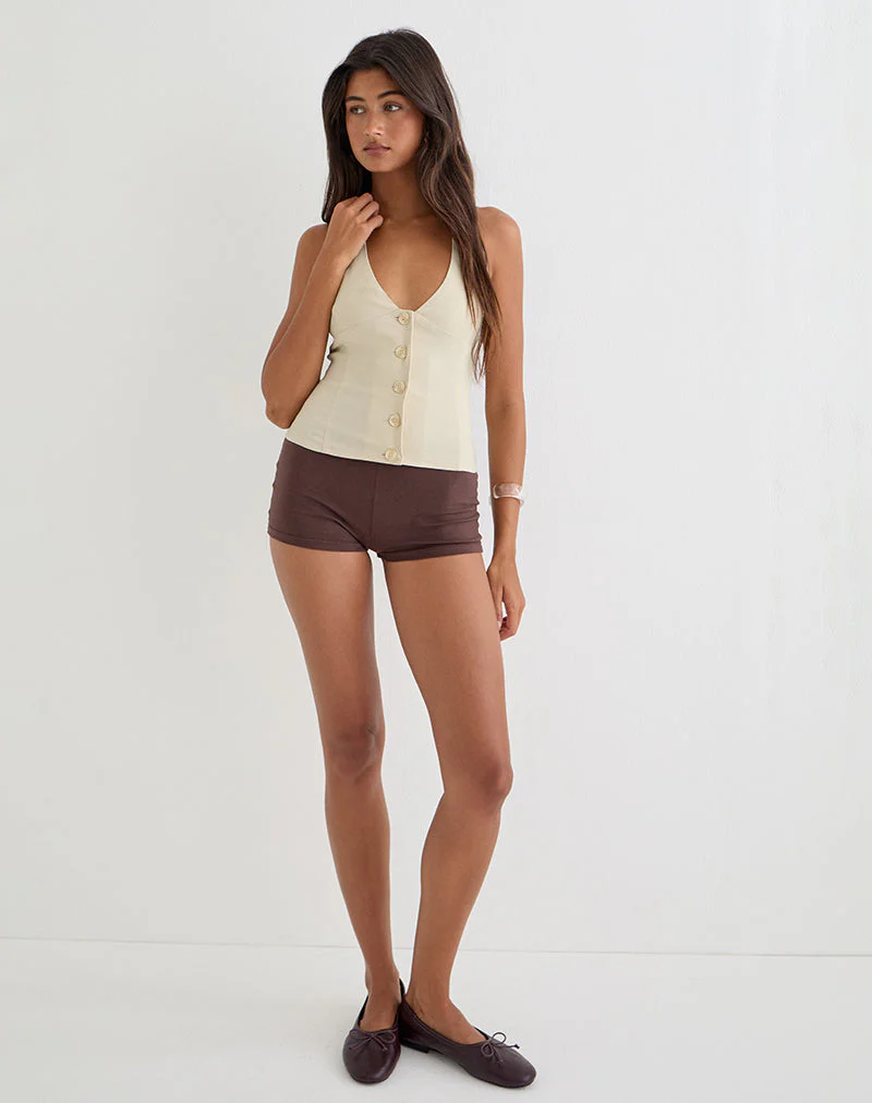 Ortee Halterneck Top in Tailoring Buttercream - Image 4