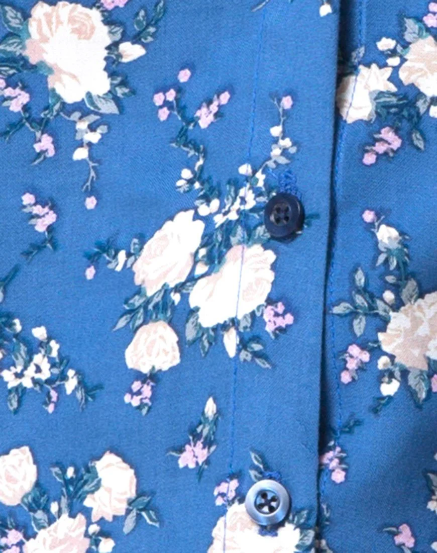 Osla Slip Dress in Soheila Floral Blue - Image 5