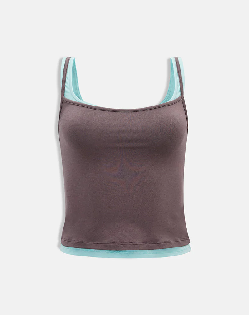 Oslyn Top in Coffee Quartz and Aqua Combination - Image 5