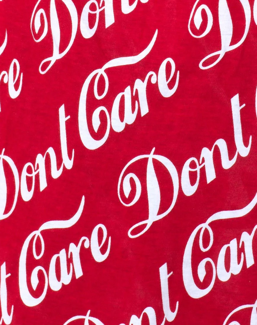 Oversize Basic Tee in Red Don’t Care Full Print - Image 6