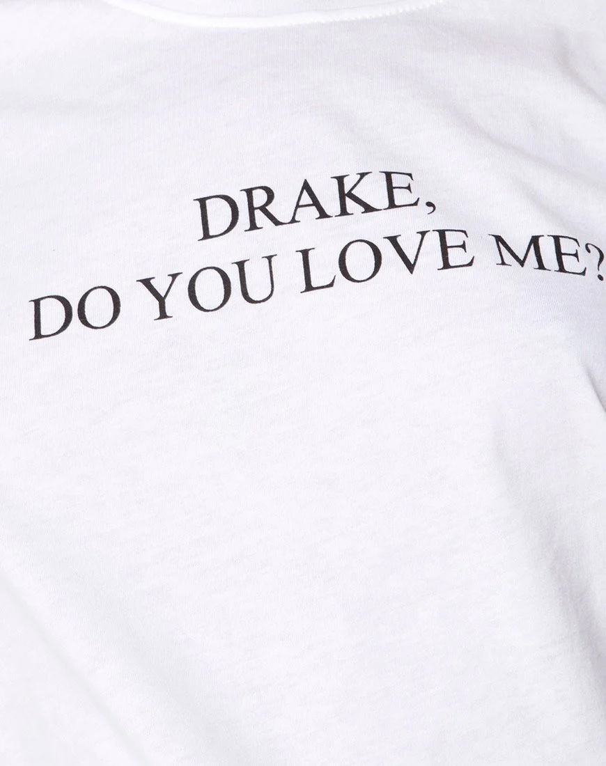 Oversize Basic Tee in White Drake Do You Love Me - Image 7