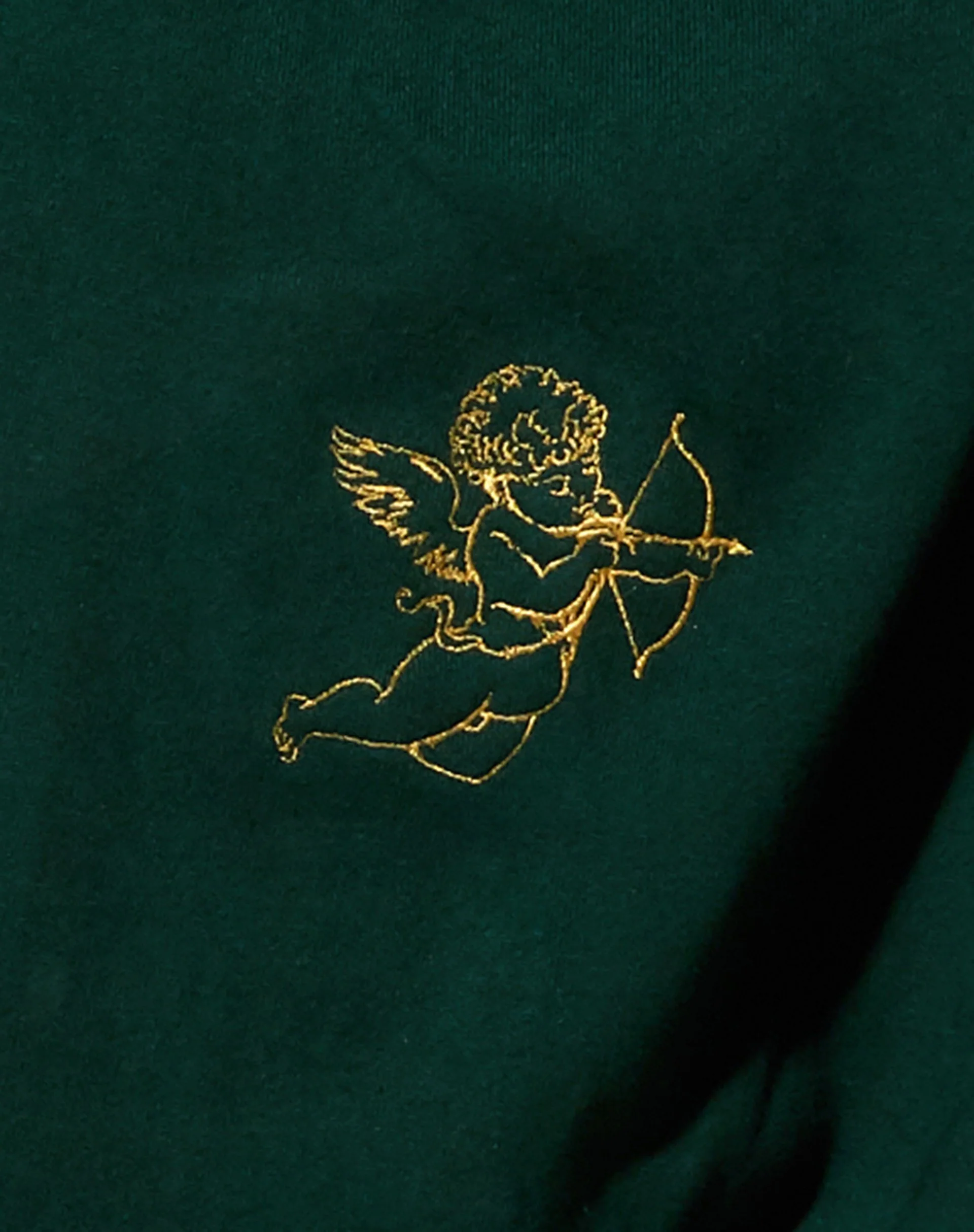 Oversize Hoodie in Bottle Green Cupid Embro - Image 5