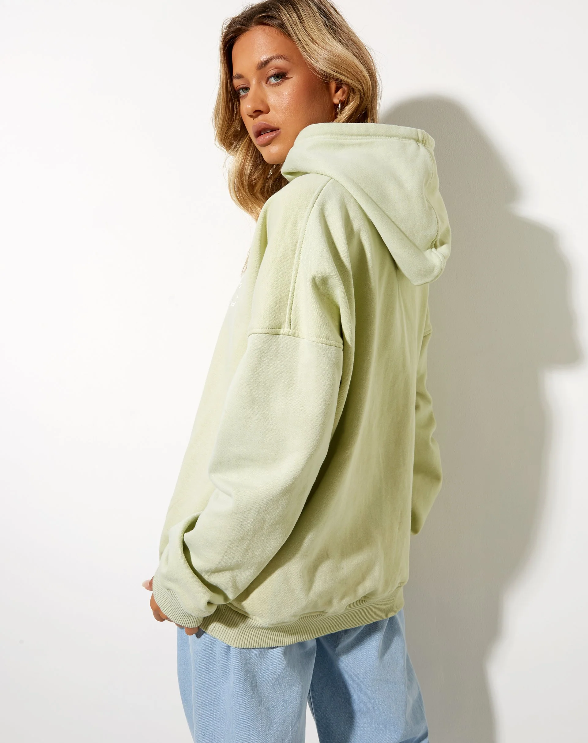 Oversize Hoodie in Green Graffiti Magic Embro - Image 3