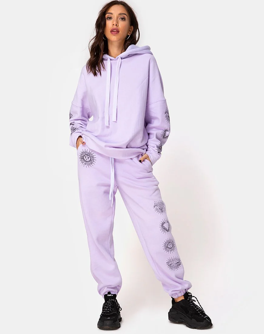 Oversize Hoody in Lilac 'All Of My Bones' - Image 3