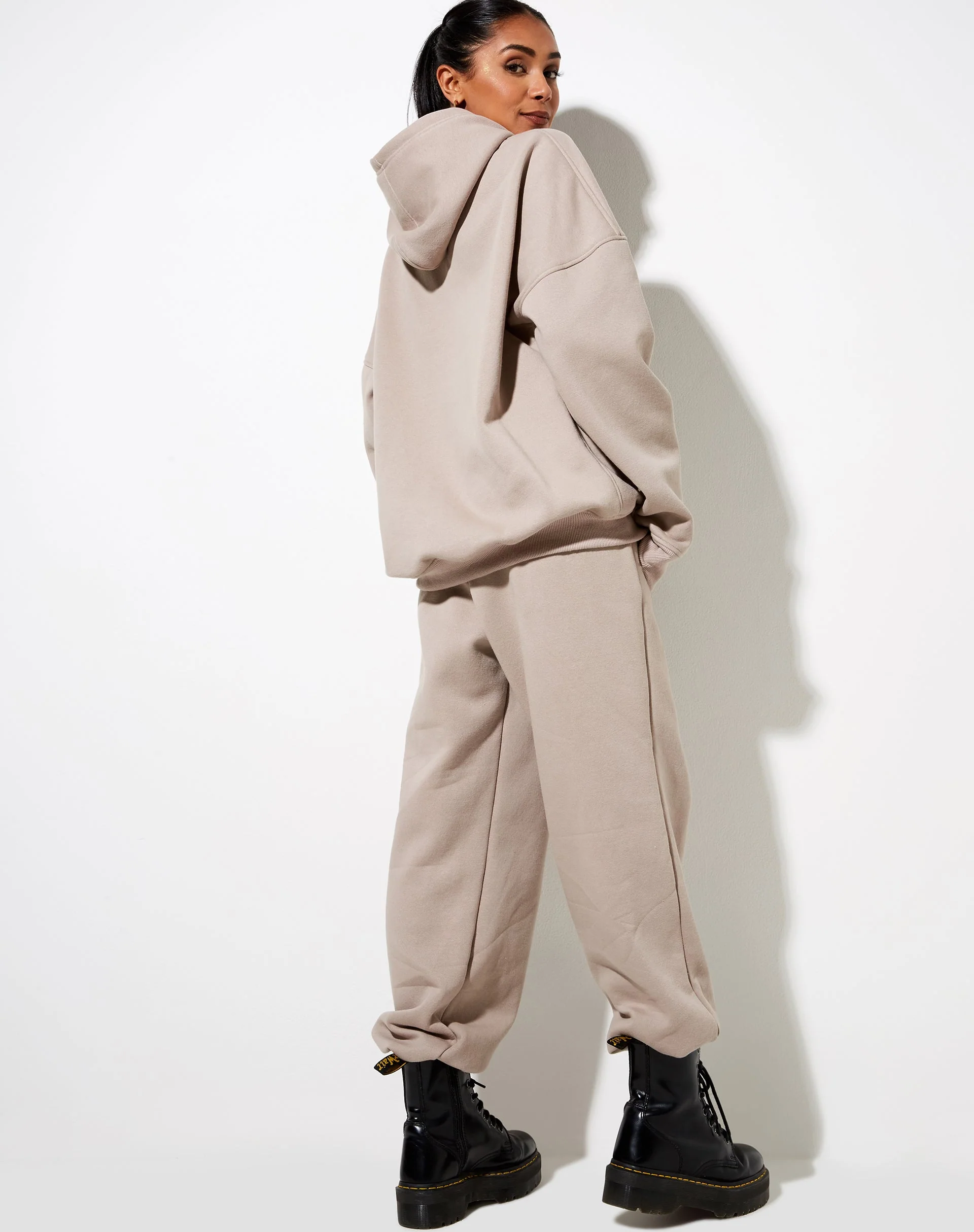 Oversize Hoodie in Mushroom 'Angel' Embro - Image 3