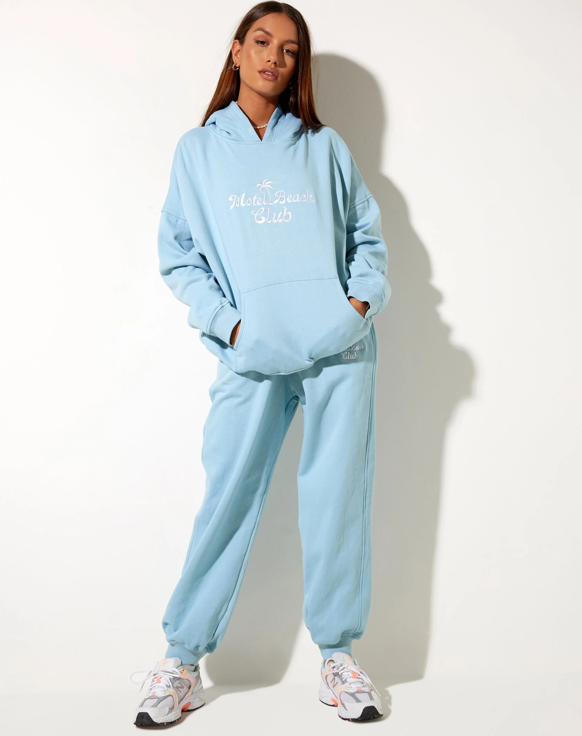 Oversize Hoodie in Nantucket Blue Motel Beach Club - Image 3