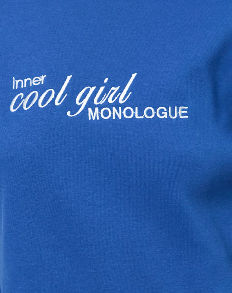 Oversized Hoodie in Cobalt Blue with Cool Girl Graphic - Image 6