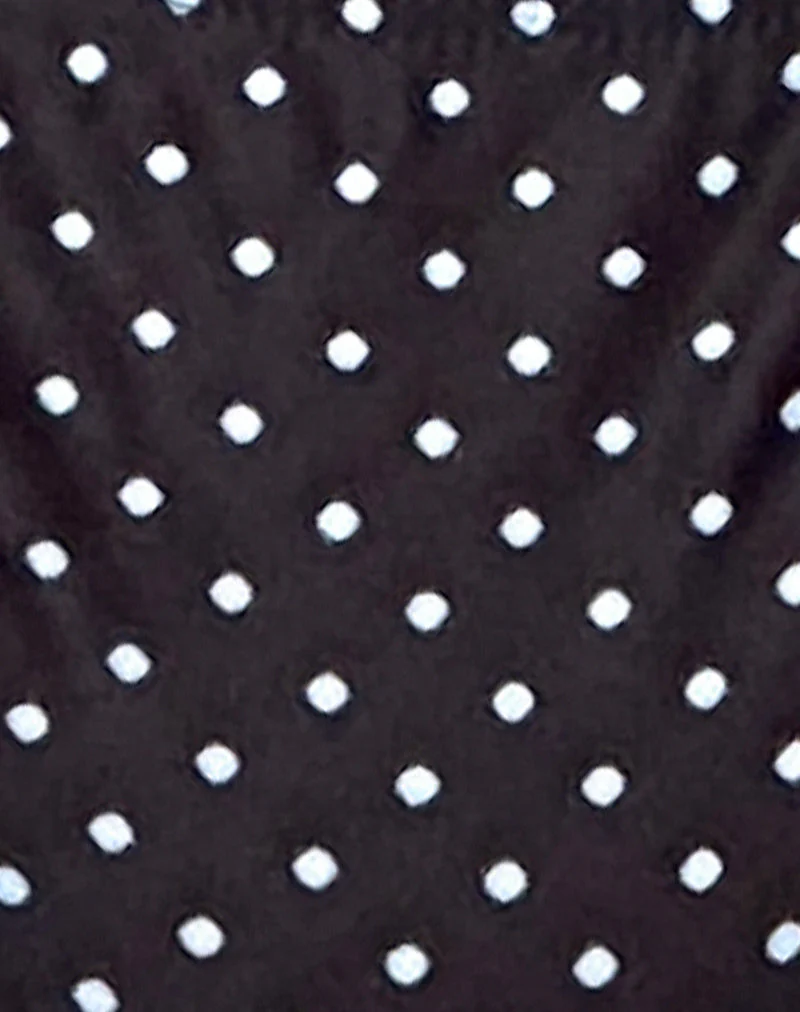 Pafriza Bikini Top in Black and Blue Polka - Image 5