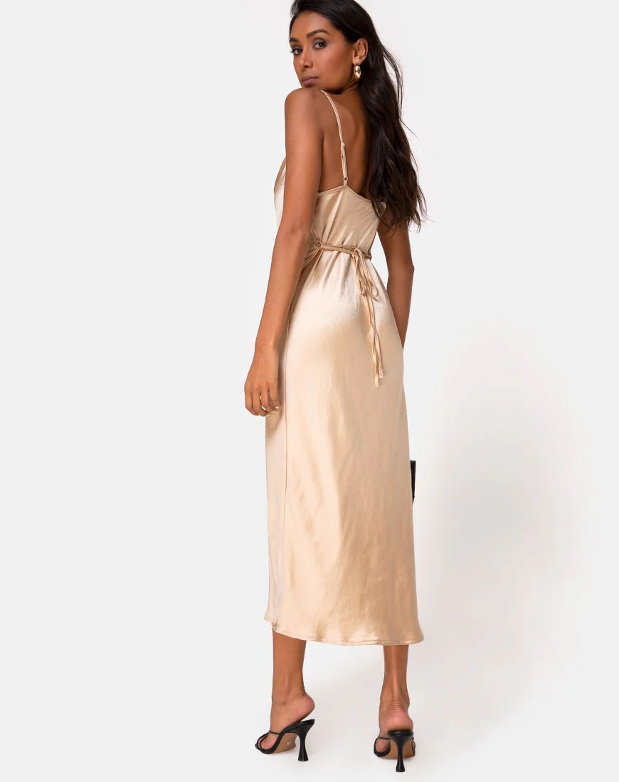 Palasha Dress in Satin Gold - Image 2