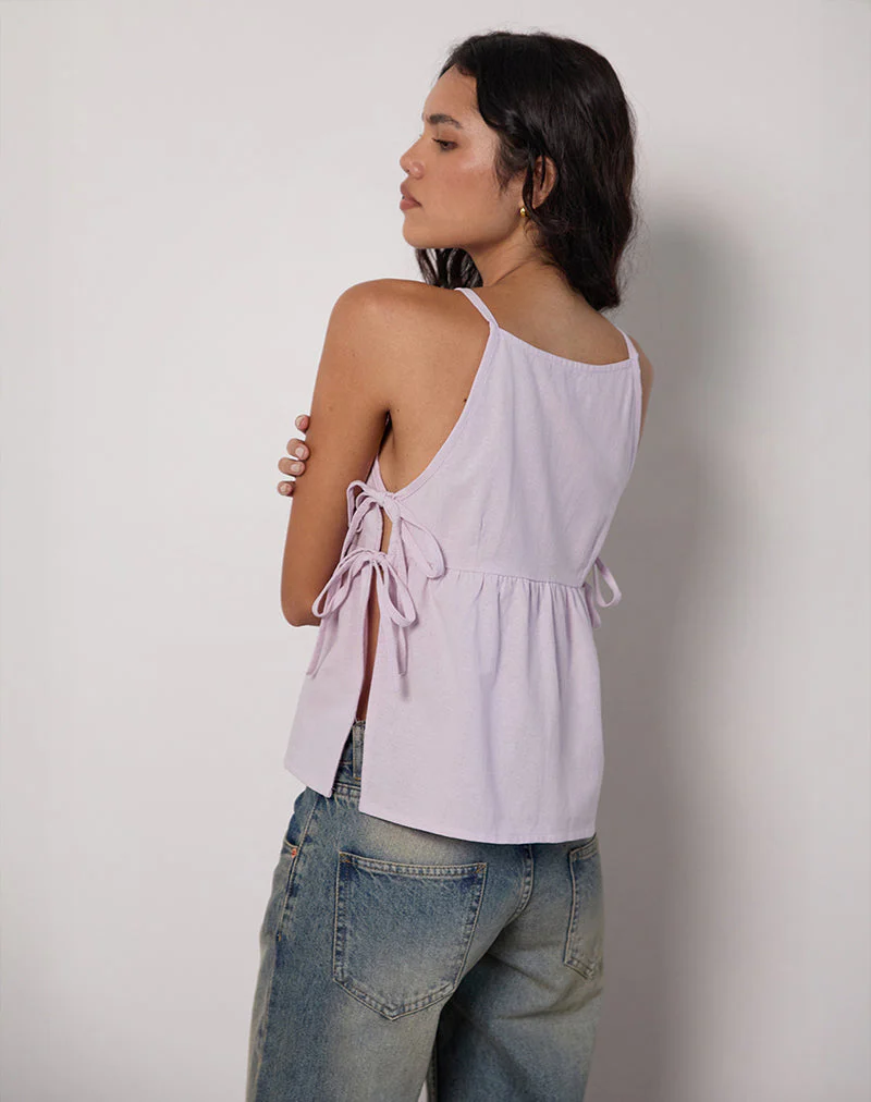 Palsi Tie Side Top in Light Lilac - Image 4