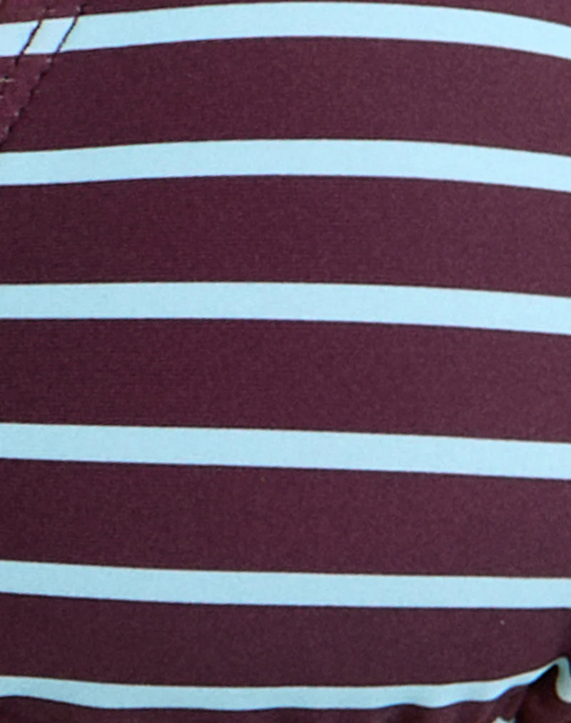 Pami Bikini Top in Purple and Blue Radiant Stripe with O Ring - Image 6