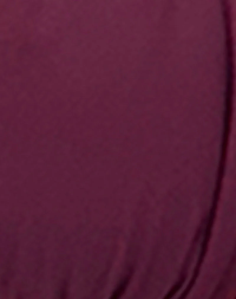 Pami Bikini Top in Wine Shimmer with Sakura Strap and Bow - Image 7