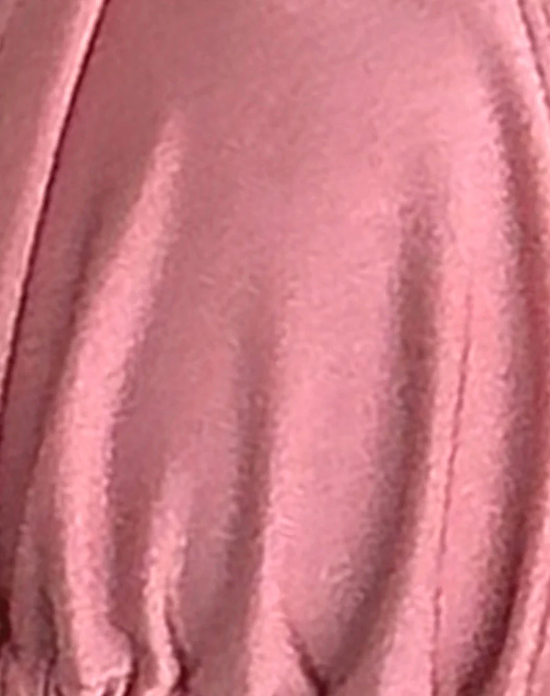Pami Bikini Top in Pink Shimmer with Black Bow - Image 5