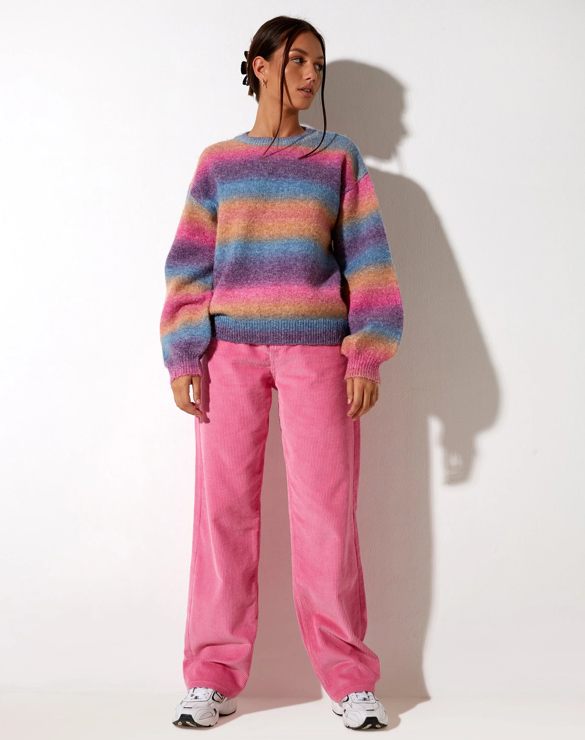 Parallel Trouser in Cord Bubblegum Pink - Image 4