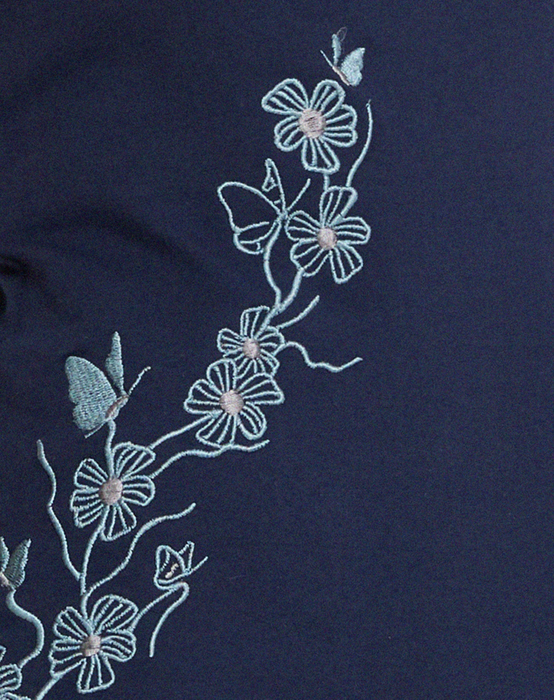 Paula Mini Dress Navy Flower Butterfly Emb - Image 6