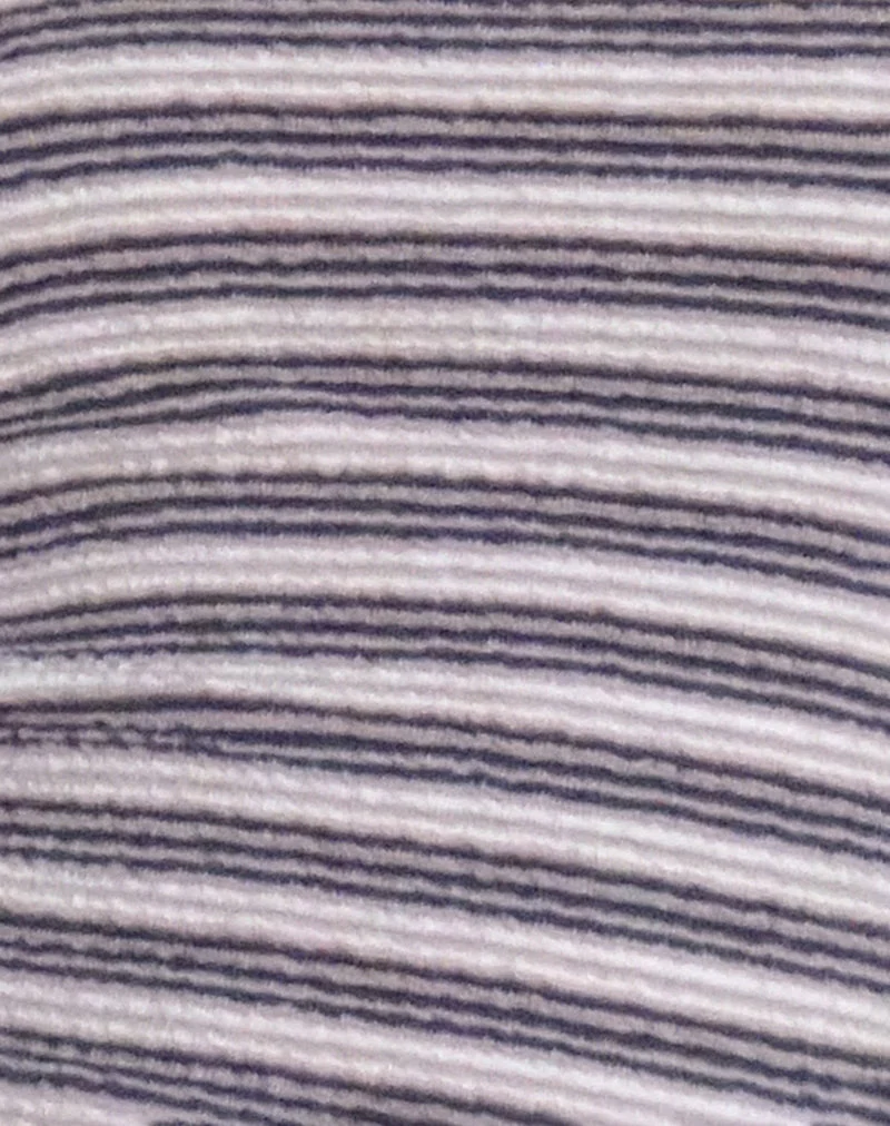Peggy Bandeau Top in Mauve, Dark Grey and Ivory Stripe - Image 6