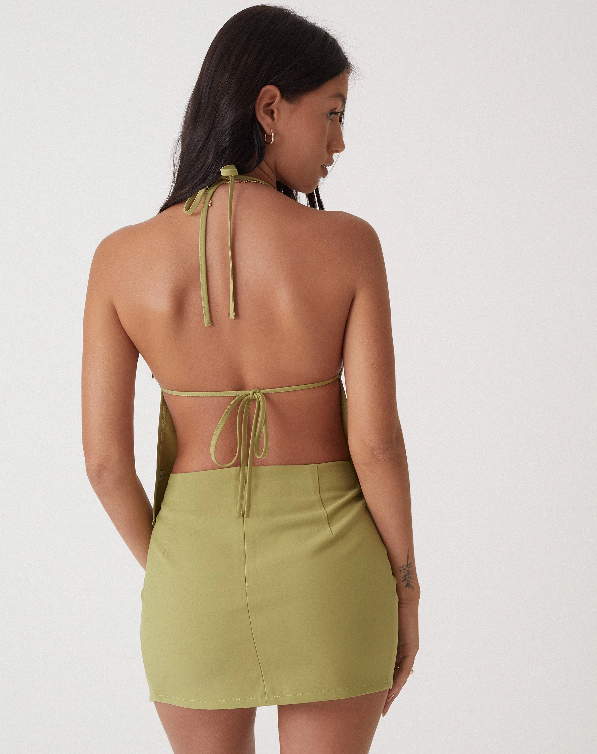 MOTEL X OLIVIA NEILL Pelma Mini Skirt in Tailoring Seafoam Green - Image 4