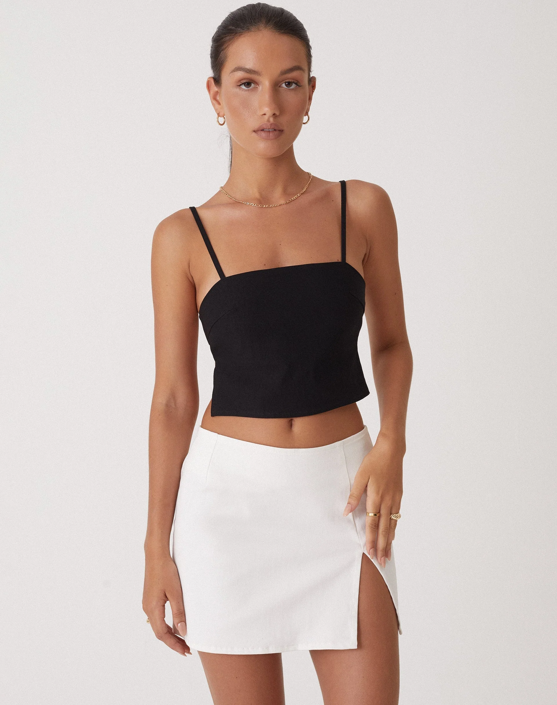 MOTEL X OLIVIA NEILL Pelma Mini Skirt in Twill White - Image 3