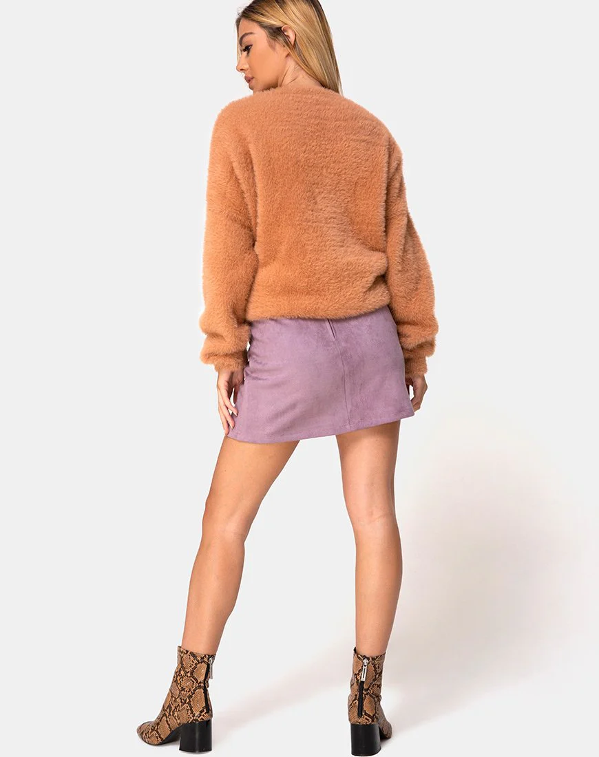 Pelmo Skirt in Suede Purple - Image 4