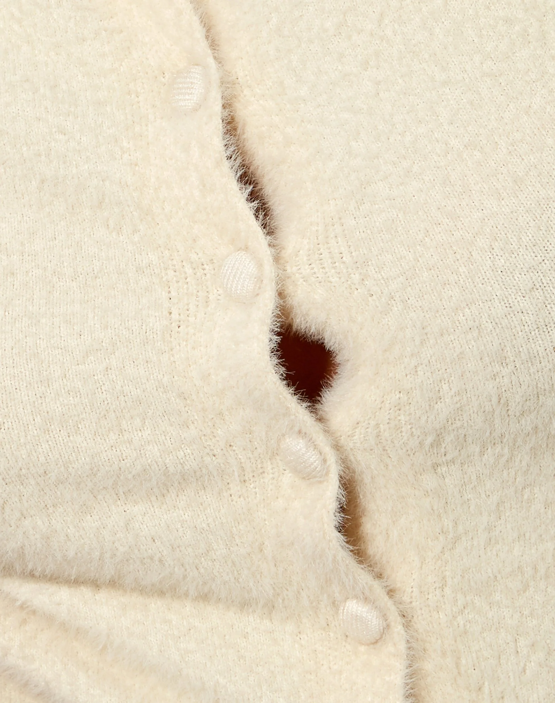 Pevita Crop Top in Fluffy Knit Ivory - Image 7