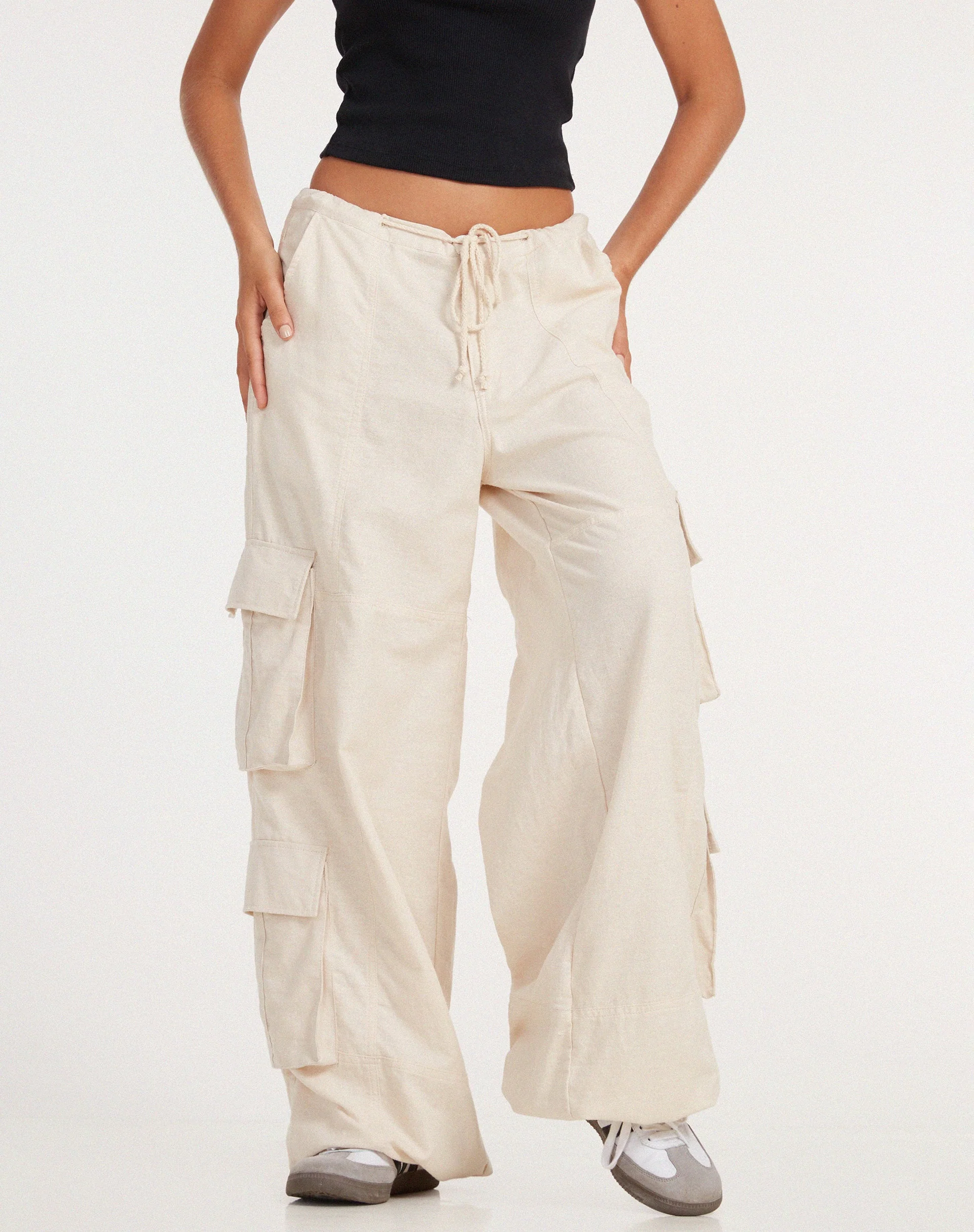 Philia Cargo Trouser in Ecru - Image 3