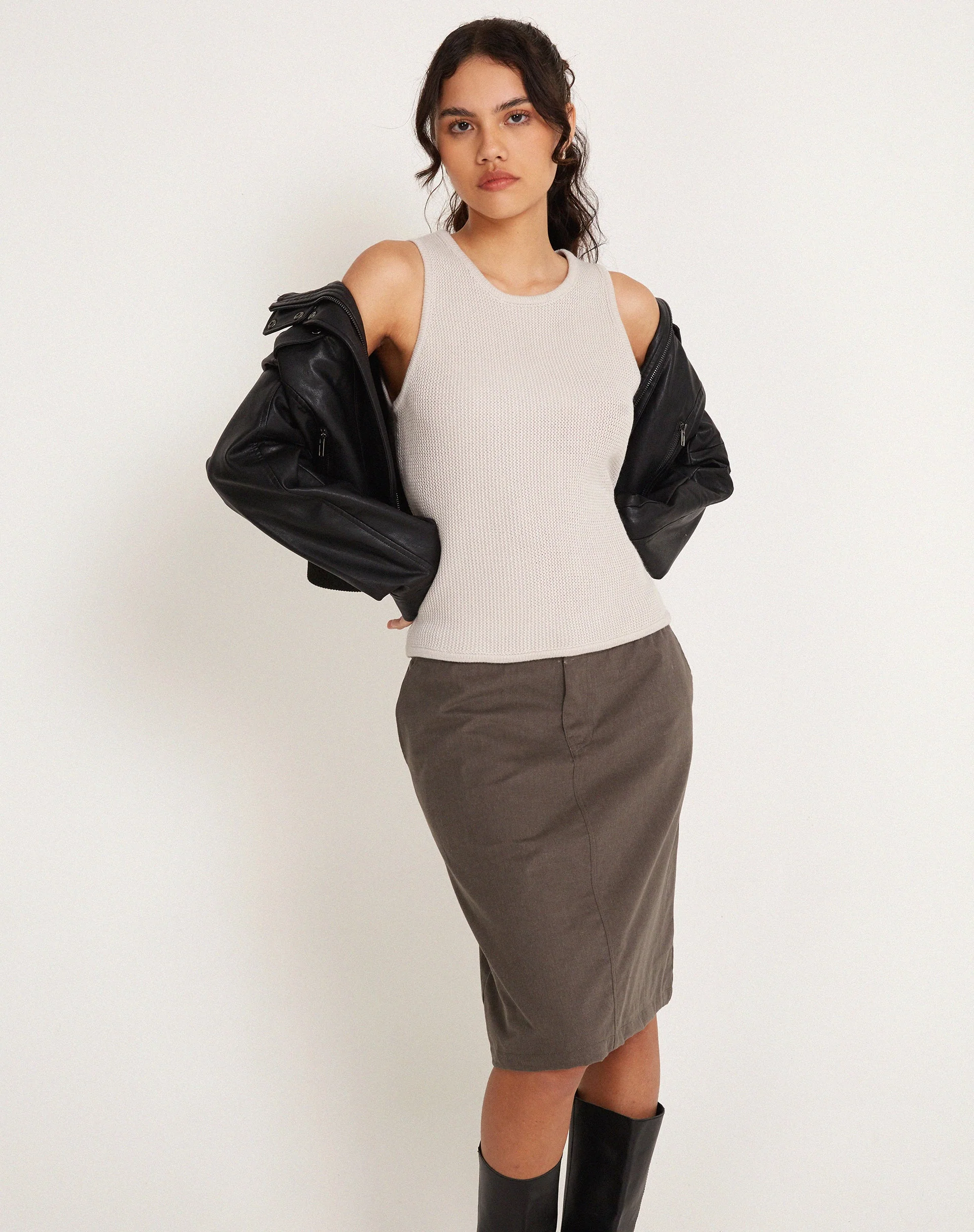 Phindi Knitted Vest in Neutral - Image 3