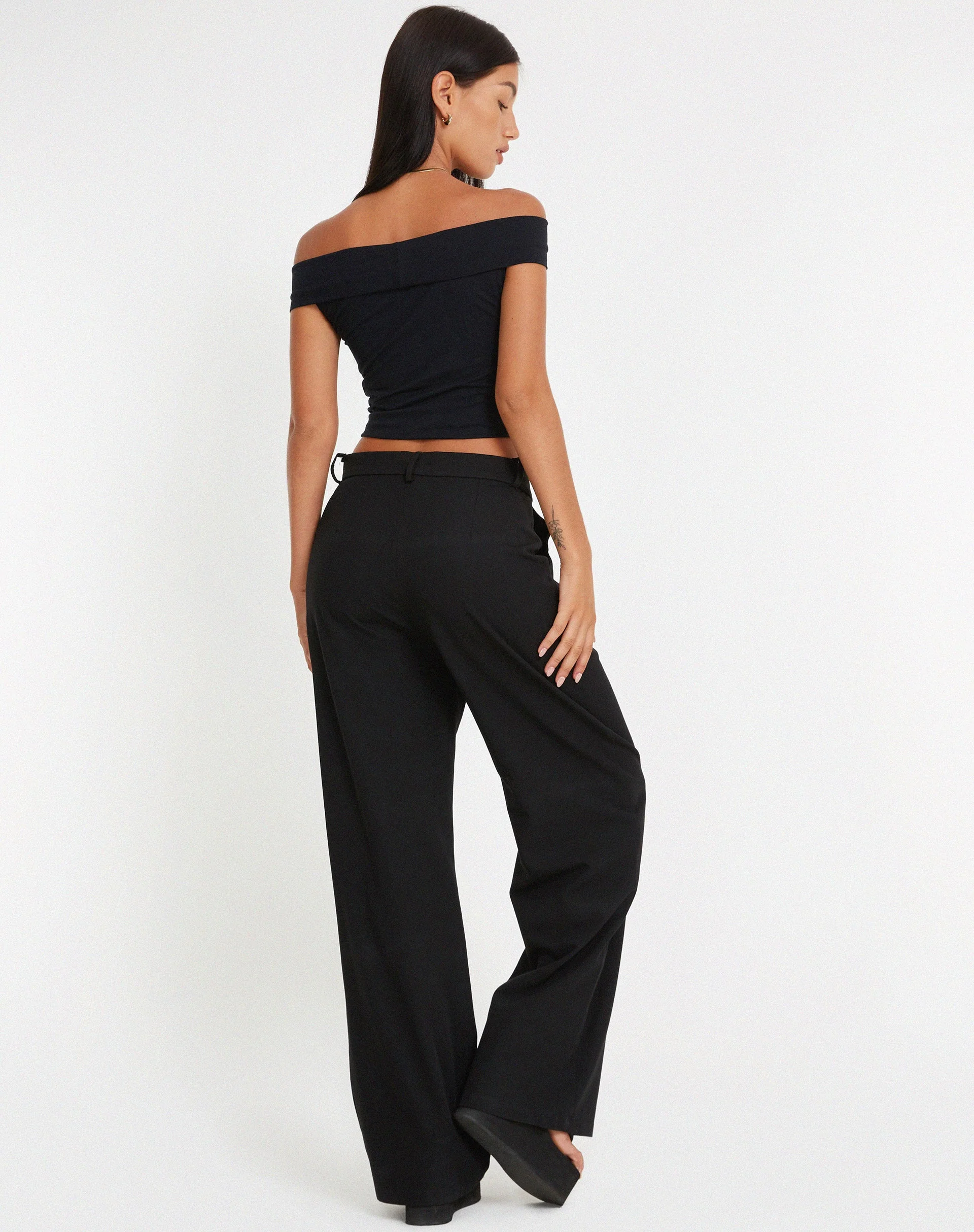 Pico Bardot Top in Black - Image 4