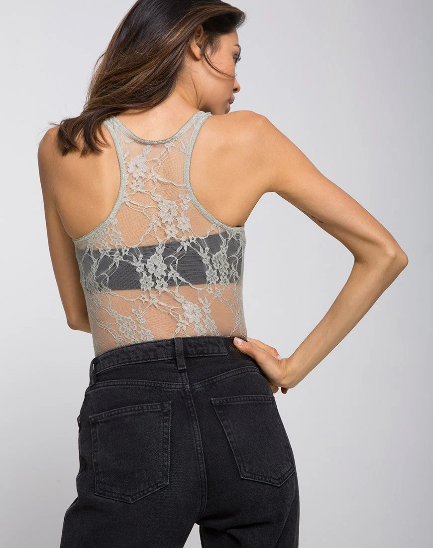 Picot Bodice in Daisy Lace Pistachio - Image 2